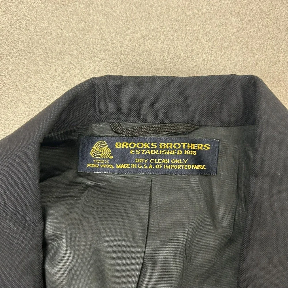 Brooks Brothers Blazer Mens‎ 46R Navy 100% Wool Two Button Sport Coat USA